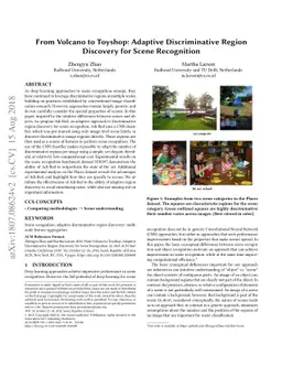From Volcano to Toyshop: Adaptive Discriminative Region Discovery for
  Scene Recognition