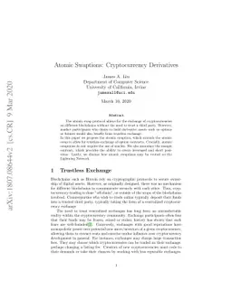 Atomic Swaptions: Cryptocurrency Derivatives