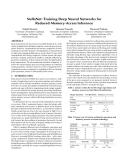 NullaNet: Training Deep Neural Networks for Reduced-Memory-Access
  Inference