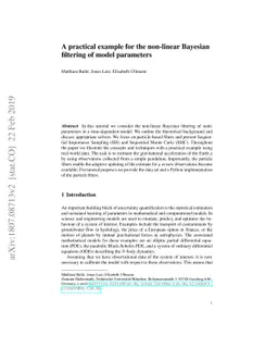 A practical example for the non-linear Bayesian filtering of model
  parameters
