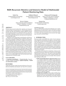 RAIM: Recurrent Attentive and Intensive Model of Multimodal Patient
  Monitoring Data