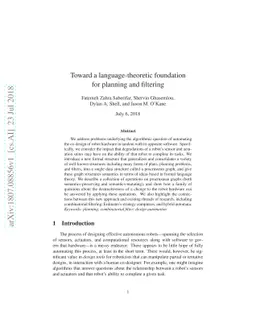 Toward a language-theoretic foundation for planning and filtering