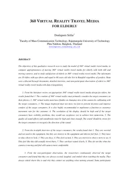 360 virtual reality travel media for elderly