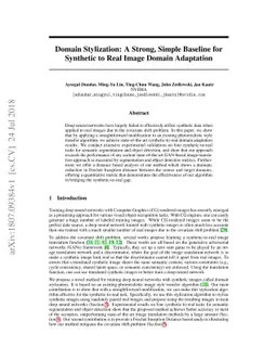 Domain Stylization: A Strong, Simple Baseline for Synthetic to Real
  Image Domain Adaptation