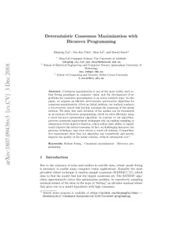 Deterministic consensus maximization with biconvex programming