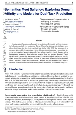 Semantics Meet Saliency: Exploring Domain Affinity and Models for
  Dual-Task Prediction