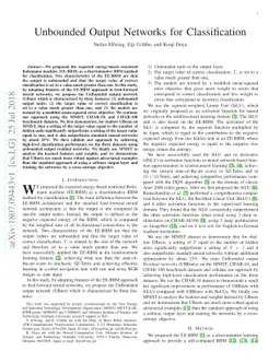 Unbounded Output Networks for Classification