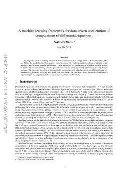 A machine learning framework for data driven acceleration of
  computations of differential equations