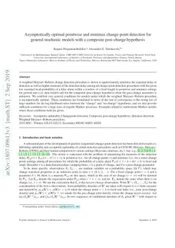 Asymptotically Optimal Pointwise and Minimax Change-point Detection for
  General Stochastic Models With a Composite Post-Change Hypothesis