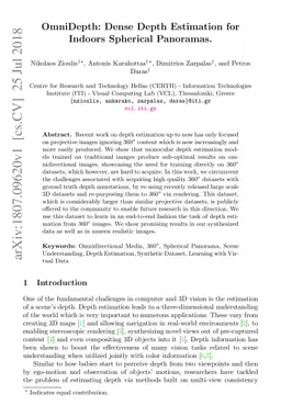OmniDepth: Dense Depth Estimation for Indoors Spherical Panoramas