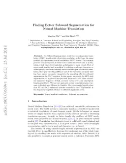 Finding Better Subword Segmentation for Neural Machine Translation