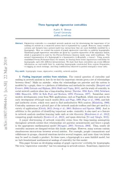 Three hypergraph eigenvector centralities