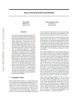 Deep Contextual Multi-armed Bandits