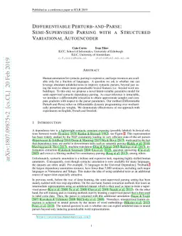 Differentiable Perturb-and-Parse: Semi-Supervised Parsing with a
  Structured Variational Autoencoder