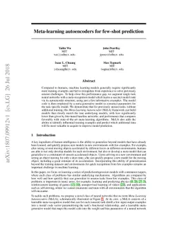 Meta-learning autoencoders for few-shot prediction
