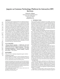 Jupyter as Common Technology Platform for Interactive HPC Services