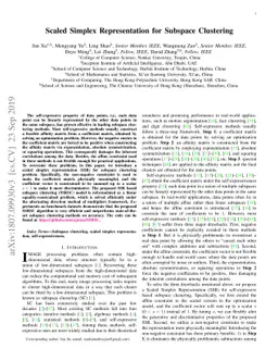 Scaled Simplex Representation for Subspace Clustering