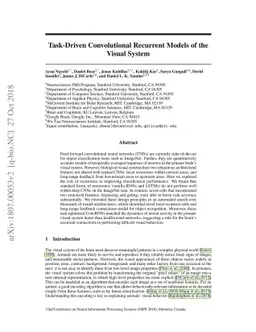 Task-Driven Convolutional Recurrent Models of the Visual System