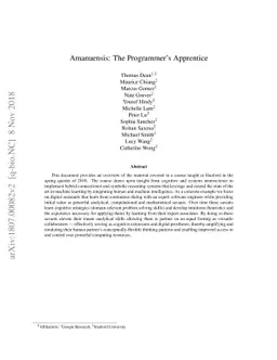 Amanuensis: The Programmer's Apprentice