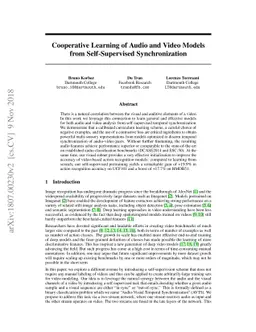 Cooperative Learning of Audio and Video Models from Self-Supervised
  Synchronization
