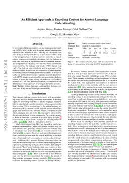 An Efficient Approach to Encoding Context for Spoken Language
  Understanding