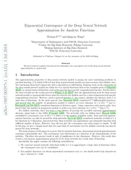 Exponential Convergence of the Deep Neural Network Approximation for
  Analytic Functions