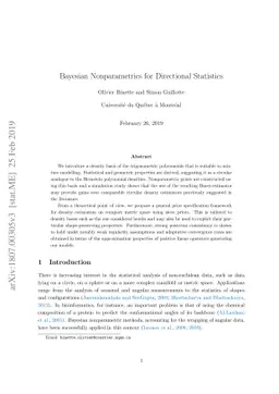 Bayesian Nonparametrics for Directional Statistics
