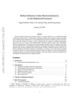 Robust Inference Under Heteroskedasticity via the Hadamard Estimator