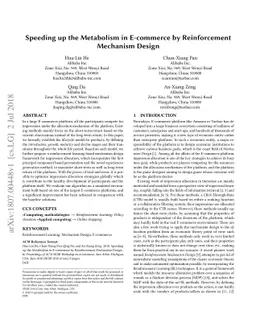 Speeding up the Metabolism in E-commerce by Reinforcement Mechanism
  Design