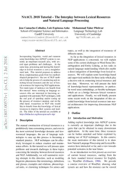 The Interplay between Lexical Resources and Natural Language Processing