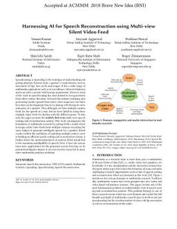 Harnessing AI for Speech Reconstruction using Multi-view Silent Video
  Feed