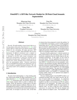 PointSIFT: A SIFT-like Network Module for 3D Point Cloud Semantic
  Segmentation