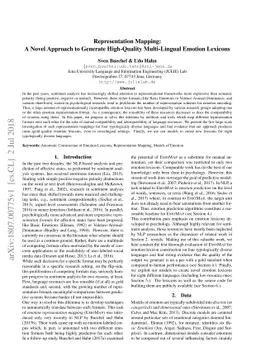 Representation Mapping: A Novel Approach to Generate High-Quality
  Multi-Lingual Emotion Lexicons
