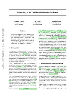 Uncertainty in the Variational Information Bottleneck
