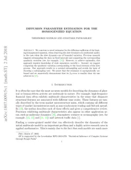 Diffusion Parameter Estimation for the Homogenized Equation