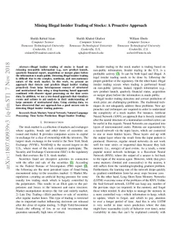 Mining Illegal Insider Trading of Stocks: A Proactive Approach