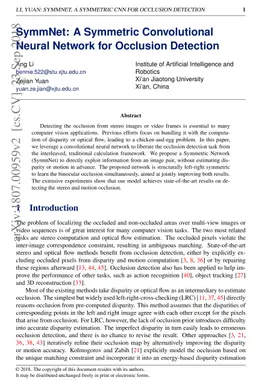 SymmNet: A Symmetric Convolutional Neural Network for Occlusion
  Detection