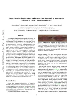 Supervision-by-Registration: An Unsupervised Approach to Improve the
  Precision of Facial Landmark Detectors