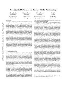 Confidential Inference via Ternary Model Partitioning