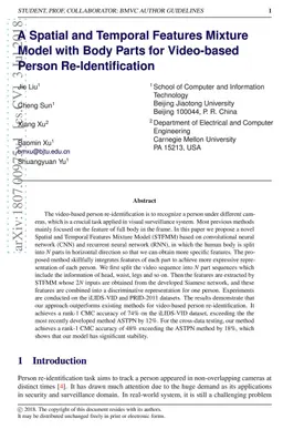 A Spatial and Temporal Features Mixture Model with Body Parts for
  Video-based Person Re-Identification