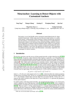 MetaAnchor: Learning to Detect Objects with Customized Anchors