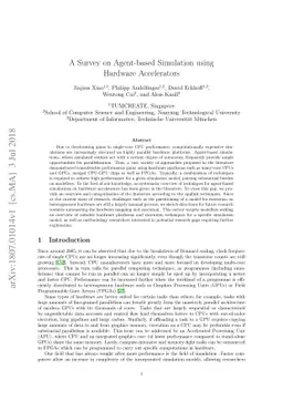 A Survey on Agent-based Simulation using Hardware Accelerators
