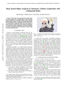 Deep Neural Object Analysis by Interactive Auditory Exploration with a
  Humanoid Robot