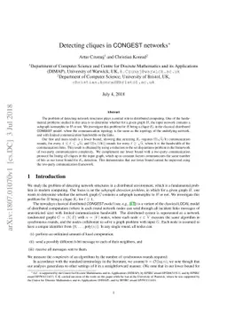 Detecting cliques in CONGEST networks