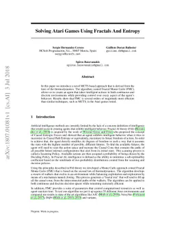 Solving Atari Games Using Fractals And Entropy