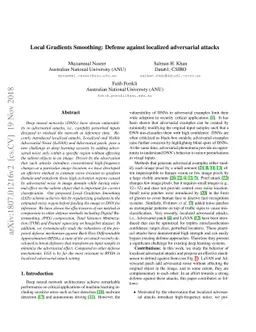 Local Gradients Smoothing: Defense against localized adversarial attacks