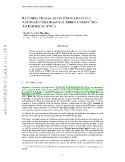 Reaching Human-level Performance in Automatic Grammatical Error
  Correction: An Empirical Study