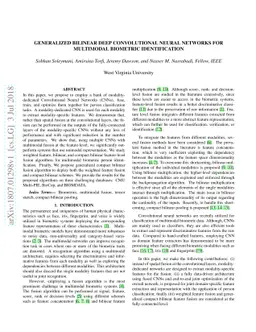 Generalized Bilinear Deep Convolutional Neural Networks for Multimodal
  Biometric Identification