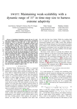 SWIFT: Maintaining weak-scalability with a dynamic range of $10^4$ in
  time-step size to harness extreme adaptivity