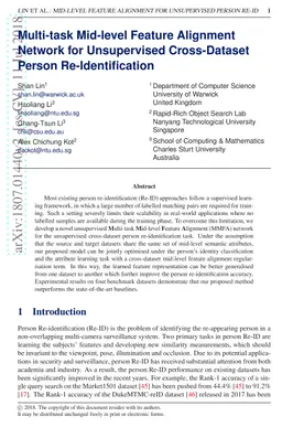 Multi-task Mid-level Feature Alignment Network for Unsupervised
  Cross-Dataset Person Re-Identification